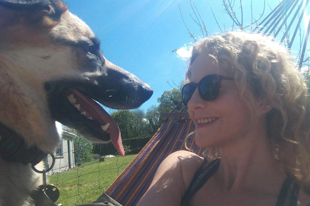 Jenny and her dog Rayne